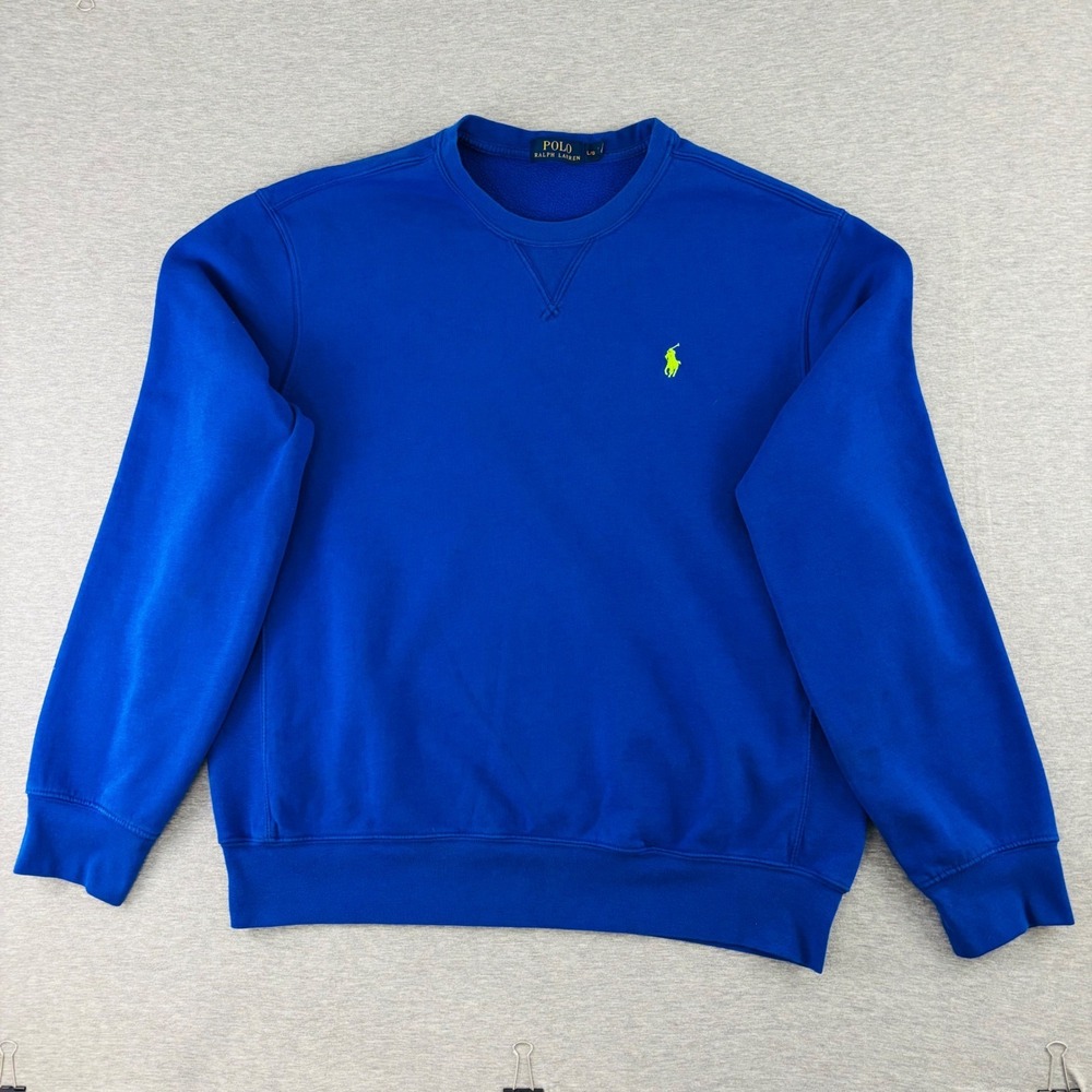 Polo Ralph Lauren Crewneck Sweatshirt Men's Neon Pony Royal Blue Large